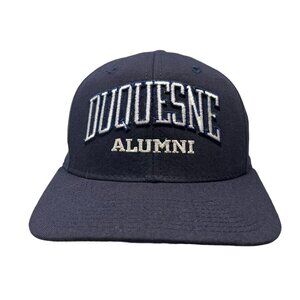 Duquesne University Alumni Snapback Hat Cap Pittsburgh Dukes Vintage Blue 90's